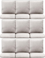 9-Piece Outdoor Patio Cushion Set - Fade & Water Resistant with Removable Olefin Cover, 22x24x4 Inch Memory Foam Cushions for Wicker Sectional Sofa – Beige/Regular