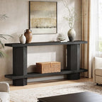 Tribesigns 71-Inch Long Console Table for Entryway, Wooden Sofa Table Behind Couch, for Living Room, Hallway, Foyer, Black