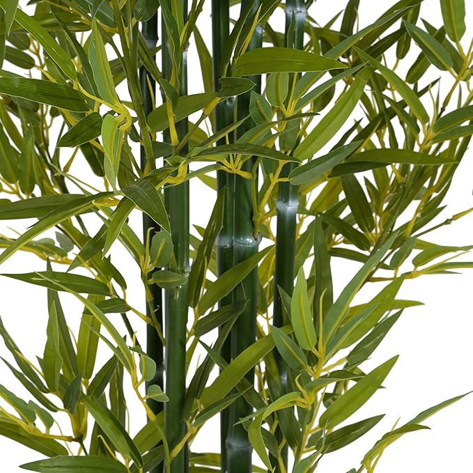 Christopher Knight Home Alene Set of 2 72''H Artificial Tree Indoor, Artificial Bamboo Tree with Nursery Pot, Faux Tree with Black Plastic Pot for Living Room, Artificial Plant for Home Decor, Green