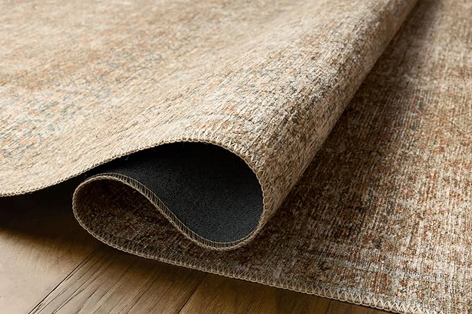 Loloi Amber Lewis Cambria Collection CBR-08 Ocean/Brick 2'-0" x 5'-0" Accent Rug Jute, Neutral, Vintage Style, Antique Tone, Living, Bedroom, Dining, Carpet
