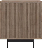 Henn&Hart 28" Fluted Wooden Accent Cabinet, Modern Ribbed Sideboard Buffet Cabinet with 2 Doors and an Adjustable Shelf for Living Room, Dining Room, Bedroom or Entryway, Antiqued Gray Oak