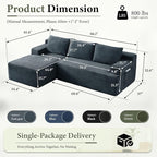 96''Sectional Couches for Living Room,Modern Modular Sectional Sofa,Upholstered Boneless Couch with Pockets,Comfy Cloud Couch with L Shaped Chaise(Dark Grey, 96''W Left Facing Chaise)