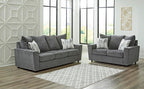 Signature Design by Ashley Stairatt Casual Loveseat with Flared Arms, Gray