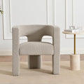 KINWELL 28" W Modern Boucle Accent Chair, Mid Century Upholstered Square Armchair, No Assembly Single Sofa Side Chair for Living Room Lounge Bedroom (Oatmeal)