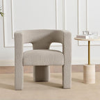 KINWELL 28" W Modern Boucle Accent Chair, Mid Century Upholstered Square Armchair, No Assembly Single Sofa Side Chair for Living Room Lounge Bedroom (Oatmeal)