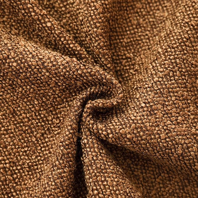 Foindtower Set of 2, Decorative Textured Boucle Throw Pillow Covers Accent Solid Pillow Cases Neutral Soft Cozy Couch Cushion Case for Chair Sofa Bedroom Living Room Home Decor 24x24 Inch Hazel Brown