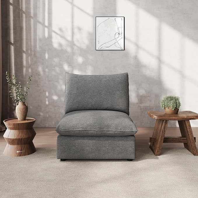 Waterproof Cloud Sectional Couches,High Backrest Down Filled Sofa for Living Room,Modular Sofas Spill & Stain-Resistant Cloud Couch,Detachable Couch Covers,Dark Grey