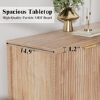 Sideboard Buffet Cabinet Set of 2, 31" Storage Cabinet with 2 Doors and Adjustable Shelves, Sideboard Console for Dinning Room, Kitchen and Living Room - Oak