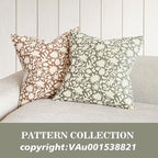 Foindtower Set of 2 Decorative Neutral Floral Throw Pillow Covers Accent Farmhouse Cushion Covers Boho Vintage Pillowcase for Couch Sofa Bedroom Living Room Home Decor,22×22 Inch,Sage Green