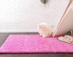 Unique Loom Solid Shag Collection Area Rug (5' 3" x 8' Rectangle, Taffy Pink)