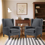 Accent Chair for Living Room Set of 2, High Back Reading Armchairs with Removable Seat Cushion, Mid-Century Single Couch in Fabric, Modern Ergonomic Wingback Chair for Bedroom,Club, Balcony