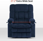 MCombo Oversized Power Lift Recliner Chair for Elderly, Dual Motor Lift Chair with Heat and Massage, Lay Flat Lift Chair for Big and Tall, Cup Holders, Fabric R7891 (Oversize, Navy Blue)