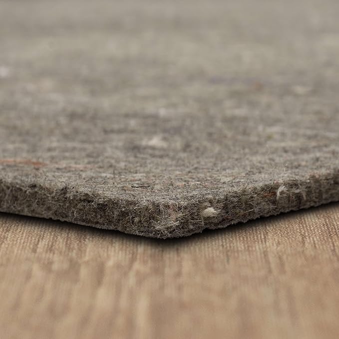 Mohawk Home 5' 9" x 9' Non Slip Grip Rug Pad 3/8" Thick Dual Surface Felt Cushion + Rubber Gripper - Safe for All Floors
