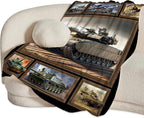 Tank Throw Blanket - Gifts for Military Fans, Soft Warm Cozy Fleece for Boys, Men, Girls, Women, Kids, Adults - Sofa, Couch, Bed Cover 60"x50"