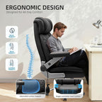 Big and Tall Office Chair, Desk Computer Chair for Heavy People, Oversized Executive Gaming Chair, Extra Wide 500LBS Ergonomic Comfy Office Chair with Adjustable Lumbar Support & 5D Flip Arms