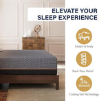 MLILY EGOHOME 14 Inch Full Mattress, Copper Gel Memory Foam Mattress for Pain Relief, Therapeutic Mattress in a Box, CertiPUR-US Certified, Fiberglass Free Medium Mattress, Black