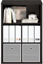 Furinno Cubicle Book Shelf, 5-Cube Bookshelf, Cube Storage Organizer Bookcase with Closed Back, 15.3 x 29.9 x 43.3, for Living Room, Bedroom, Home Office, Dark Oak