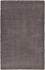 Unique Loom Solid Shag Collection Area Rug (5' 1" x 8' Rectangle Graphite Gray)