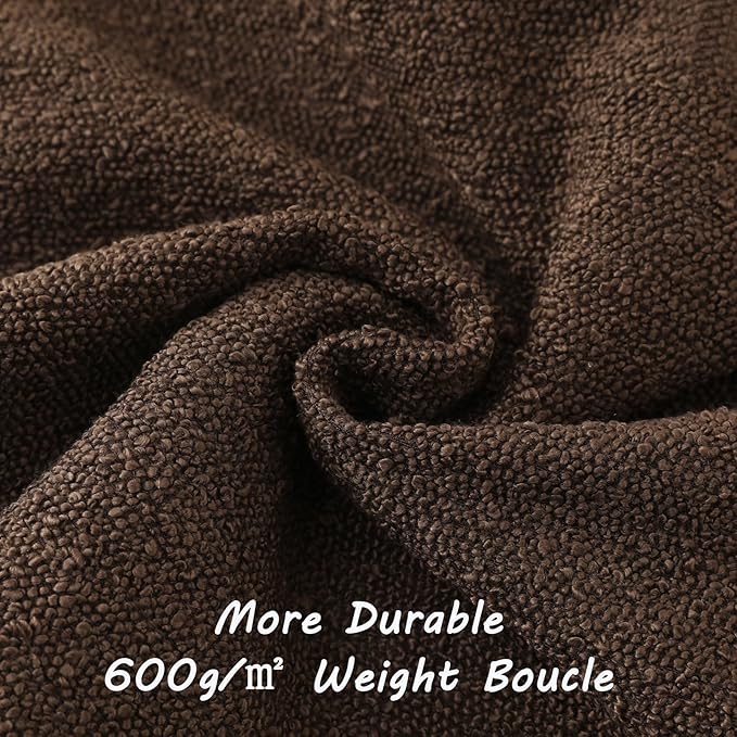 FUTEI Pack of 2 Dark Coffee Decorative Throw Pillow Covers 18x18 Inch Soft Cozy Solid Boucle Textured Cushion Case,Modern Home Decor for Couch Bed Living Room