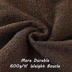 FUTEI Pack of 2 Dark Coffee Decorative Throw Pillow Covers 26x26 Inch Soft Cozy Solid Boucle Textured Euro Pillow Shams,Modern Home Decor for Couch Bed Living Room