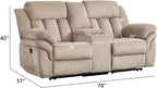 CANMOV Recliner Sofa Set, Manual Recliner Loveseat with Overstuffed Armrest for Living Room,Bedroom Furniture,Office,2 Seat Light Brown