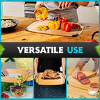Dishwasher Safe Cutting Boards for Kitchen - 2 Piece Large Composite Wood Cutting Board Set with Non-Slip Feet and Juice Groove (14.5" x 11" and 11.7" x 9.3") - Thin, Lightweight, Eco-Friendly