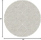 RUGGABLE x Jonathan Adler Machine Washable Area Rug – Labyrinth Camel/Ivory 8 ft Round, Stain-Resistant, Non-Slip – Large Rugs for Living Room, Bedroom, Hallway, Entryway & Office–with Standard Pad
