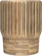 SIMPLIHOME Lyall End Table - 16 inch Wide Solid Mango Wood Round Accent Table with Fluted Sides in Natural, Contemporary Nightstand or Lamp Stand for Living Room or Bedroom, Assembled