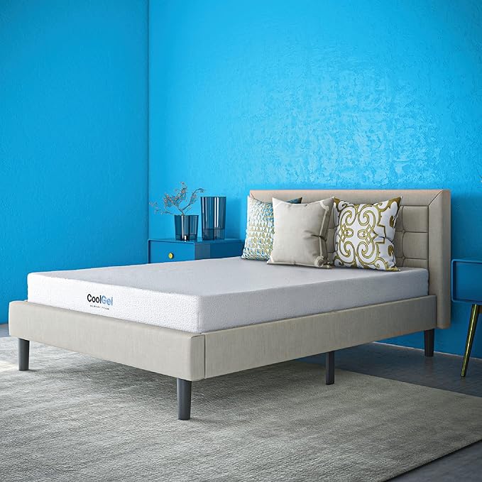 Cool Gel 8 Inch Short Queen Memory Foam Mattress Medium Firm, Memory Foam Mattress Short Queen Size Cooling, Made in the USA, 8" Depth with Pressure Relief, CertiPUR-US Certified, CoolGel Bed