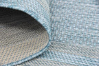 Unique Loom Outdoor Border Collection Area Rug - Soft Border (6' 1" x 9' Rectangle, Aquamarine/ Ivory)