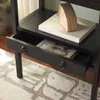 SAFAVIEH Home Collection Darlyn Matte Black 1-Drawer Rectangle Accent Table