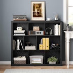 Book Shelf with 10-Cube, 43” Wide Bookshelf with Anti-Tip Device, 38” Tall Open Bookcase, Modern Display Organizer Book Case for Home Office, Entryway, Living Room, Bedroom, Study Room