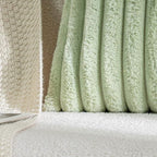 DEELAND Pack of 2,Double-Sided Faux Fur Plush Decorative Throw Pillow Covers Fuzzy Striped Soft Pillowcase Cushion Covers for Sofa Couch Bedroom Green 16x16 inch