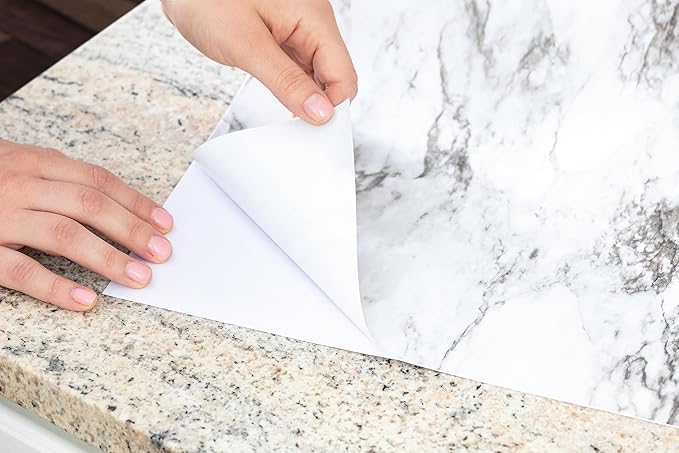 EasyLiner Peel & Stick Decor Removable Peel and Stick Wallpaper - Self Adhesive Decorative Shelf Paper for Cabinets, Walls, Resurfacing Projects - Adhesive Shelf Liner - 20in x 18ft - Gray Marble
