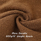 FUTEI Pack of 2 Tobacco Decorative Throw Pillow Covers 22x22 Inch Soft Cozy Solid Boucle Textured Cushion Case,Modern Home Decor for Couch Bed Living Room