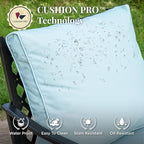 Patio Furniture Set 7 pcs, Outdoor Patio Furniture, 3-Seat Sofa, 4 Single Chairs, 2 Ottomans and 5.75" Extra Thick Cushion, Patio Conversation Set for Garden Backyard Deck,Blue