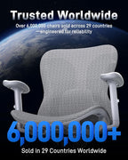 Ergonomic Office Desk Chair, Comfortable Computer Gaming Chair, Breathable Mesh Back & Seat, Adjustable Armrest, Lumbar Support, Butterfly Design for Home Office (Gray)