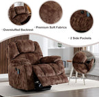 Bonzy Home Power Lift Recliner Chair with Massage and Heating, Lift Chairs Recliner for Elderly, Upholstered Comfy Power Lift Chair with 2 Hidden Cup Holders, Side Pockets, USB Port, Brown