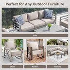 Luxury 6" Outdoor Cushions for Patio Furniture, 24x24x6" Thick Seat Cushion Set of 2, Fade Resistant Couch Chair Replacement Cushions High Density Deep Wicker Chair Cushion w/ Removable Cover, Beige