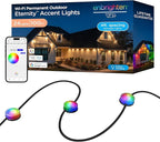 Enbrighten Vibe Eternity Accent Permanent Outdoor Lights for House, 100ft, 24 RGBWIC LEDs, Wide Spacing, 94lm, Tunable White, Everyday Eave Lighting, Smart App, Works with Alexa, Google Home, 85714