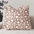 Foindtower Set of 2 Decorative Neutral Floral Throw Pillow Covers Accent Farmhouse Cushion Covers Boho Vintage Pillowcase for Couch Sofa Bedroom Living Room Home Decor,20×20 Inch,Wine Red