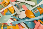 Knork Eco Fork Plant Based Cutlery, Reusable Bamboo Flatware Set, 12 Piece, Blue