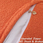 FUTEI Pack of 2 Orange Decorative Throw Pillow Covers 22x22 Inch Soft Cozy Solid Boucle Textured Cushion Case,Modern Home Decor for Couch Bed Living Room