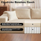106" Cloud Sectional Couch with Chaise Lounge,L Shaped Modular Modern Sofa,Comfy Corduroy Fluffy Couches with Deep Seat,No Assembly Required Couch for Living Room(Right,Plush Corduroy,Beige)