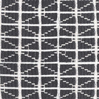 SIMPLIHOME Noreen Boho Square Pouf in Slate Grey and White Handloom Woven Pattern for the Living Room, Bedroom and Kids Room