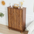 Sideboard Buffet Cabinet with Storage, Kitchen Storage Cabinet with Adjustable Shelves and 2 Doors, Vintage Accent Table for Living Room, Hallway (Walnut)