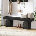 Tribesigns Entryway Bench, 59" Long Black Shoe Bench with Arched Bases, Wooden Indoor Bench for Entry Way, Living Room, Bedroom