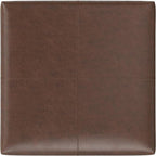 SIMPLIHOME Gabbie 36 inch Wide Contemporary Square Square Coffee Table Storage Ottoman in Distressed Chestnut Brown Vegan Faux Leather, Assembled, for The Living Room, Entryway and Family Room