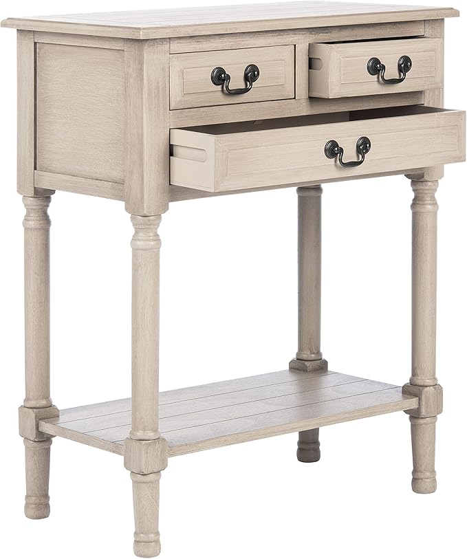 SAFAVIEH Home Collection Primrose Greige 3-Drawer Console Table