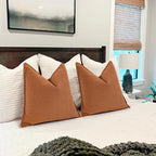 ZWJD Orange 12x20 Pillow Covers Set of 2 Chenille Throw Pillow Covers with Elegant Design Soft and Luxurious Decorative Throw Pillows for Couch, Bed, and Home Decor